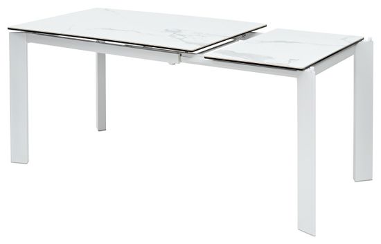 Стол CORNER 120 MATTE STATUARIO Белый мрамор матовый керамика, стекло/ белый каркас