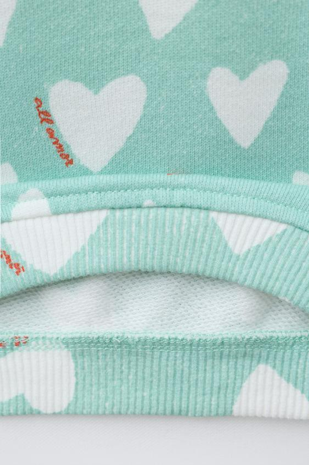 ZARA ТОЛСТОВКА С ПРИНТОМ «СЕРДЕЧКИ», БИРЮЗОВЫЙ