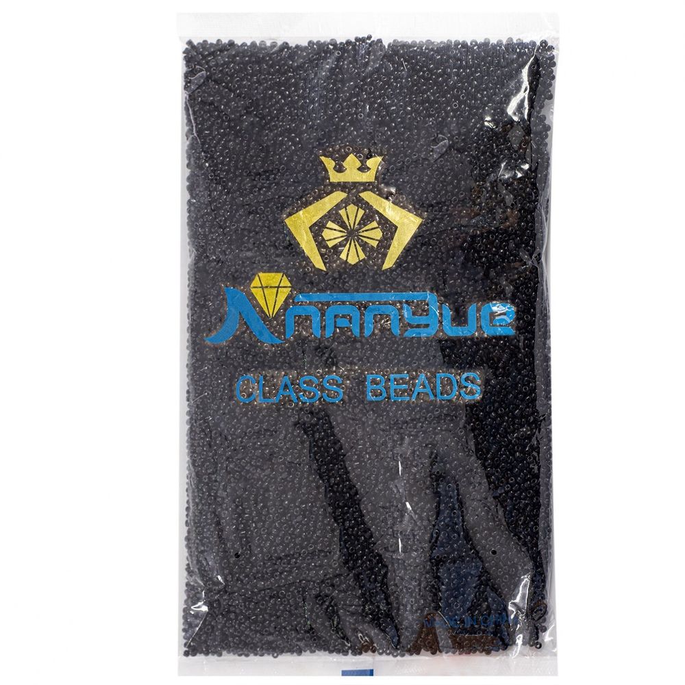 Бисер Alingar размер №12 вес 450 гр., черный глянец, непрозрачный, пакет