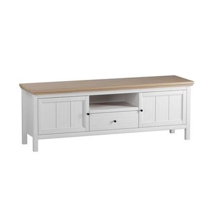 Тумба ТВ «Сканди» 2 двери 1 ящик белый/антик