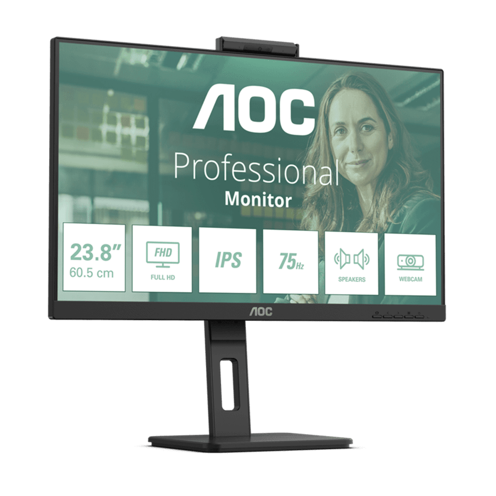 Монитор 23,8" AOC 24P3QW IPS 1920x1080 75Hz 4ms 300cd/m 1000:1 2xHDMI DP 4xUSB 3.2 2x5W WEB Камера