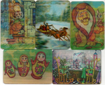 № 114 Набор из 5 переливных (стерео) Календариков . Мультфильмы СССР 1982 год.