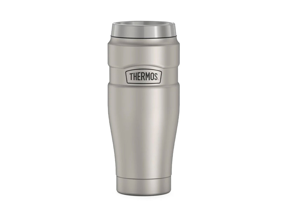 Термос для напитков (термокружка) THERMOS KING SK-1005 MS 0.47L, нержавеющая сталь, клапан, крышка-пробка, цвет стальной