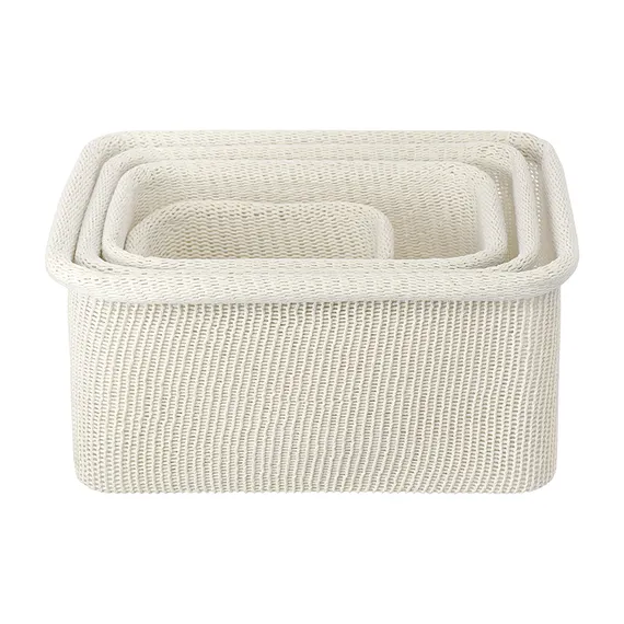 Набор из 4-х корзин для хранения sustainable collection, молочный