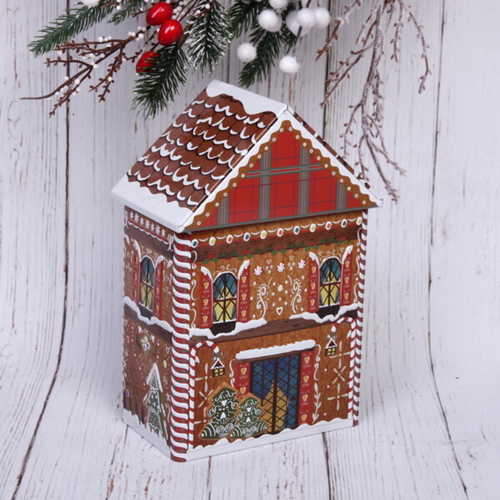 Банка жестяная «Пряничный домик» 21,5*14*9см