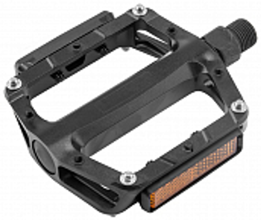 Педали FP-870ZP FEIMIN, ось 9/16" с подшипниками, со светоотражателями, пластиковые чёрные