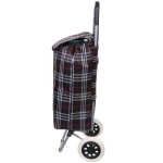 Тележка хозяйственная с сумкой (88*34*30см, колеса 16 см,грузоподъемность до 30 кг) клетчатая DC-306