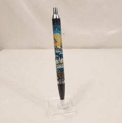 Ручка "Деревенский пейзаж" с ручной росписью Палех