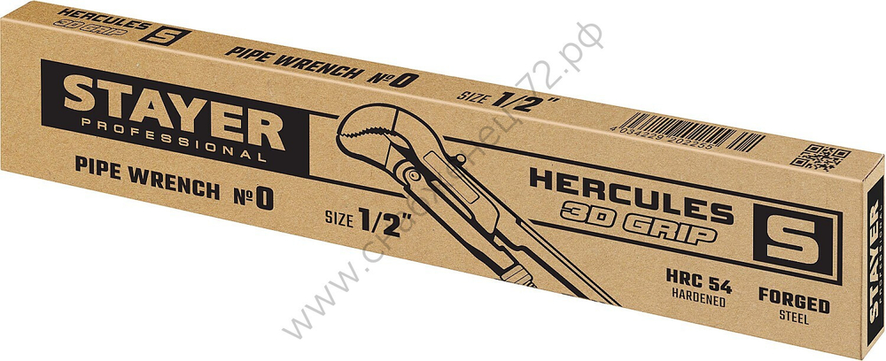 STAYER PROFIX, №0, 1/2″, 240 мм, Трубный ключ с прямыми губками (27311-0)