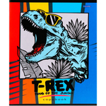 Тетрадь 96л., А5, клетка, Проф-Пресс "Клёвые тираннозавры", скрепка, мелованная обложка, 4 дизайна в коробе