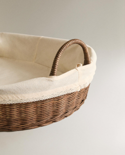 Zara Home Корзина из ротанга, цвет коричневый, 74 см