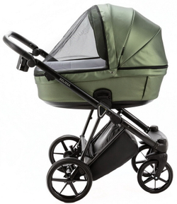 Детская коляска Adamex Belissa Deluxe 2 в 1 B-SM14 (ЗЕЛЁН.ПЕРЛ.КОЖА)