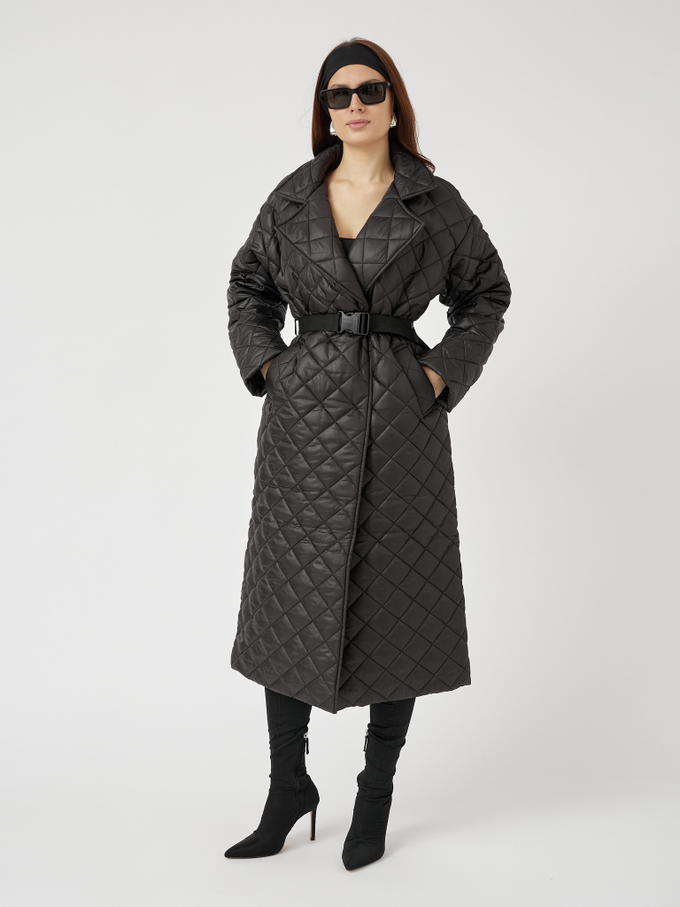 Стеганое пальто женское на утеплителе Alpolux