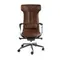 Офисное поворотное кресло 4216 из экокожи коричневого цвета