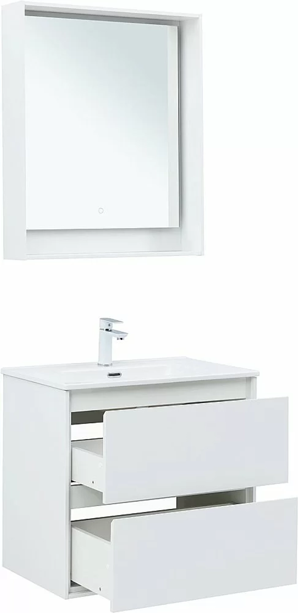 Тумба с раковиной Aquanet Милан 336368/284027 70 белый глянец