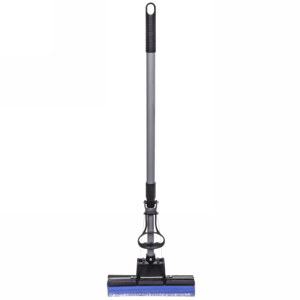 Швабра Селфи с губкой ПВА металлическая ручка 110 см(отжим один ролик) 8019