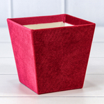 Коробка Ваза для цветов 11х11х8 см "Бархат" (Красный)