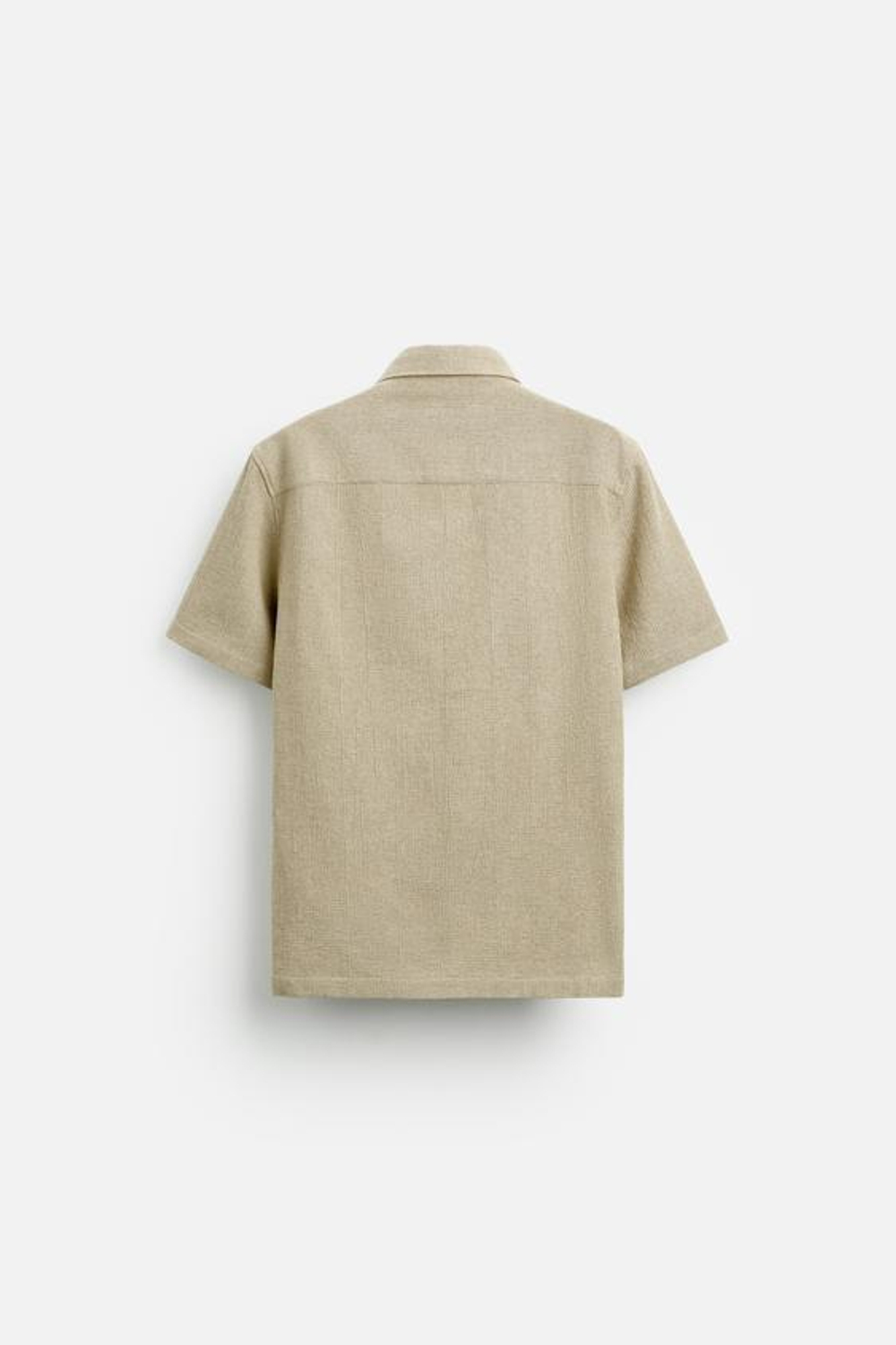 ZARA РУБАШКА ИЗ РЕЛЬЕФНОЙ ТКАНИ, ЗЕЛЕНОВАТЫЙ