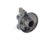 Кран шаровой латунь бытовой хром угловой R614 G1/2"х3/4" Ру10 НР переходной флажок с отражателем Giacomini R614X004