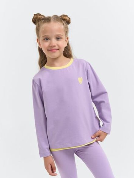 Лонгслив "Сирень" с контрастной отделкой