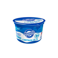 Сметана 15% 180 г, "Минская Марка", Беларусь