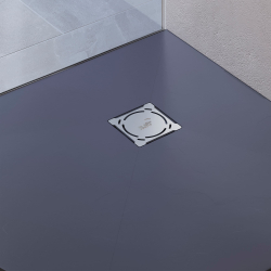 Душевой поддон полукруглый RGW ST/R-G Графит (900x900)