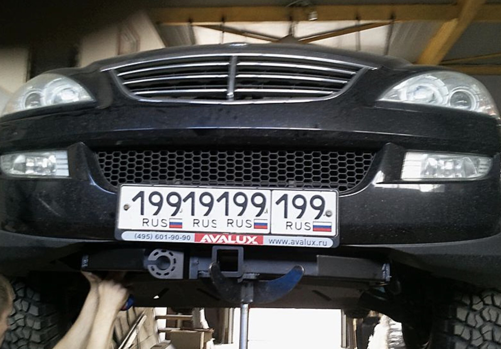 Фаркоп передний под квадрат для Ssang Yong Kyron, с 2005 г., Бизон.FA 0635-E