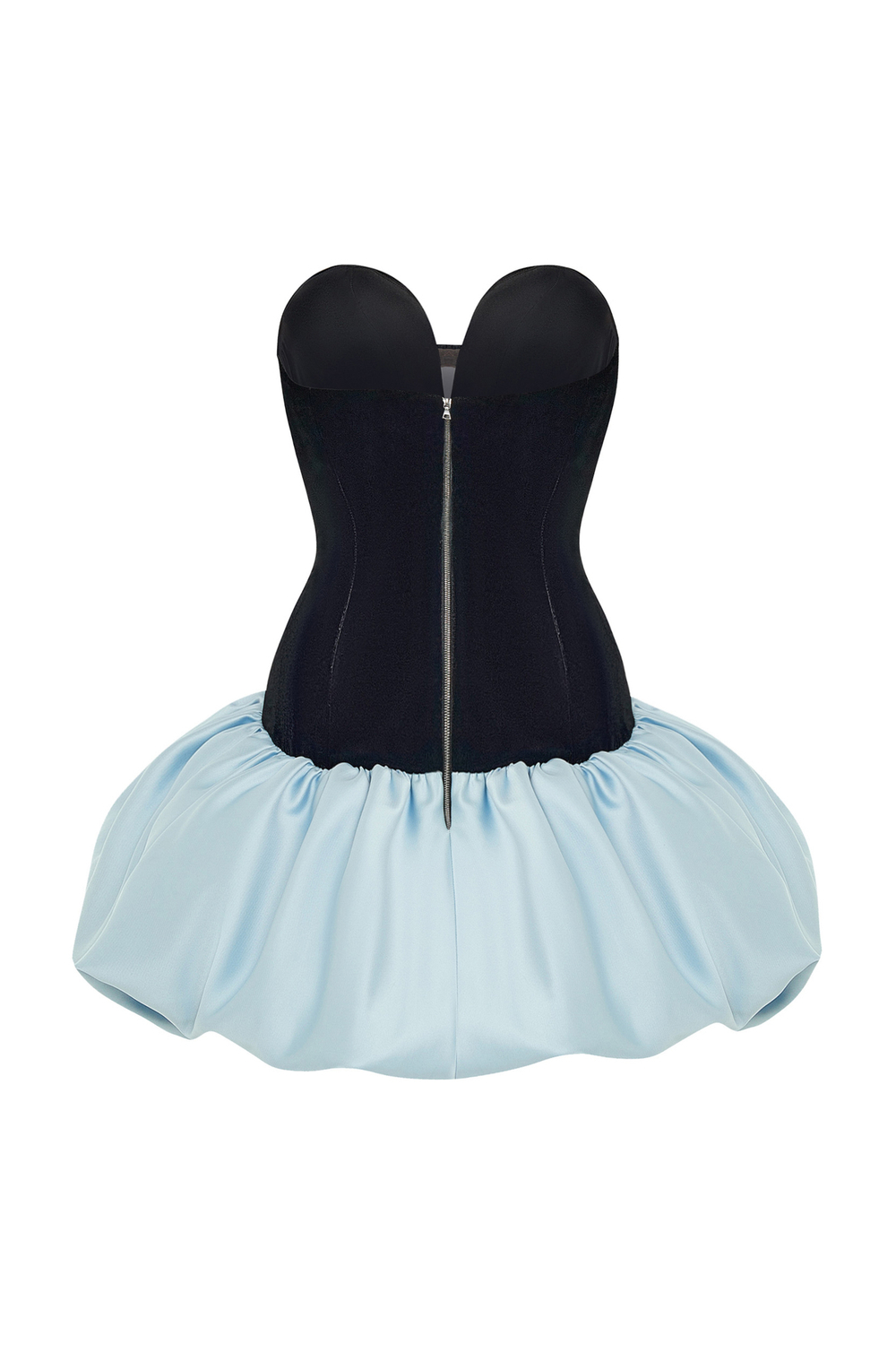 Платье мини корсетного типа из бархата и сатина