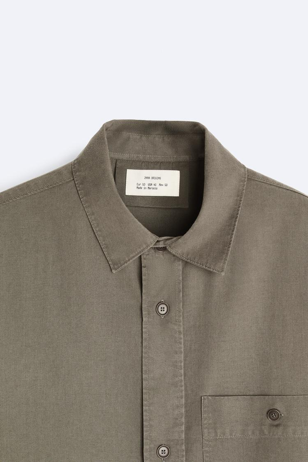 ZARA КУРТКА-РУБАШКА СТРУЯЩЕГОСЯ КРОЯ, СЕРО-КОРИЧНЕВЫЙ