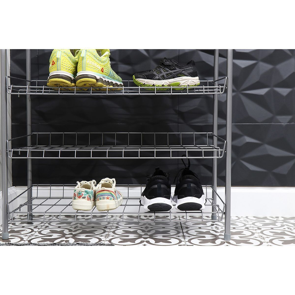 Полка для обуви, мет-л, 4 секц, 66х28х70 см, разборная, сер, Nika, ЭТ1/С