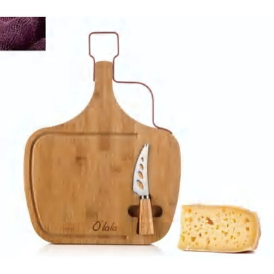Доска разделочная «O'lala» 39*28.5*1,5см в наборе с ножом для сыра