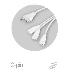 Разветвитель сетевой для линейных светильников ЭРА 3х IEC C7 2pin 2m для подключения 3 светильников | Аксессуары для фито светильников