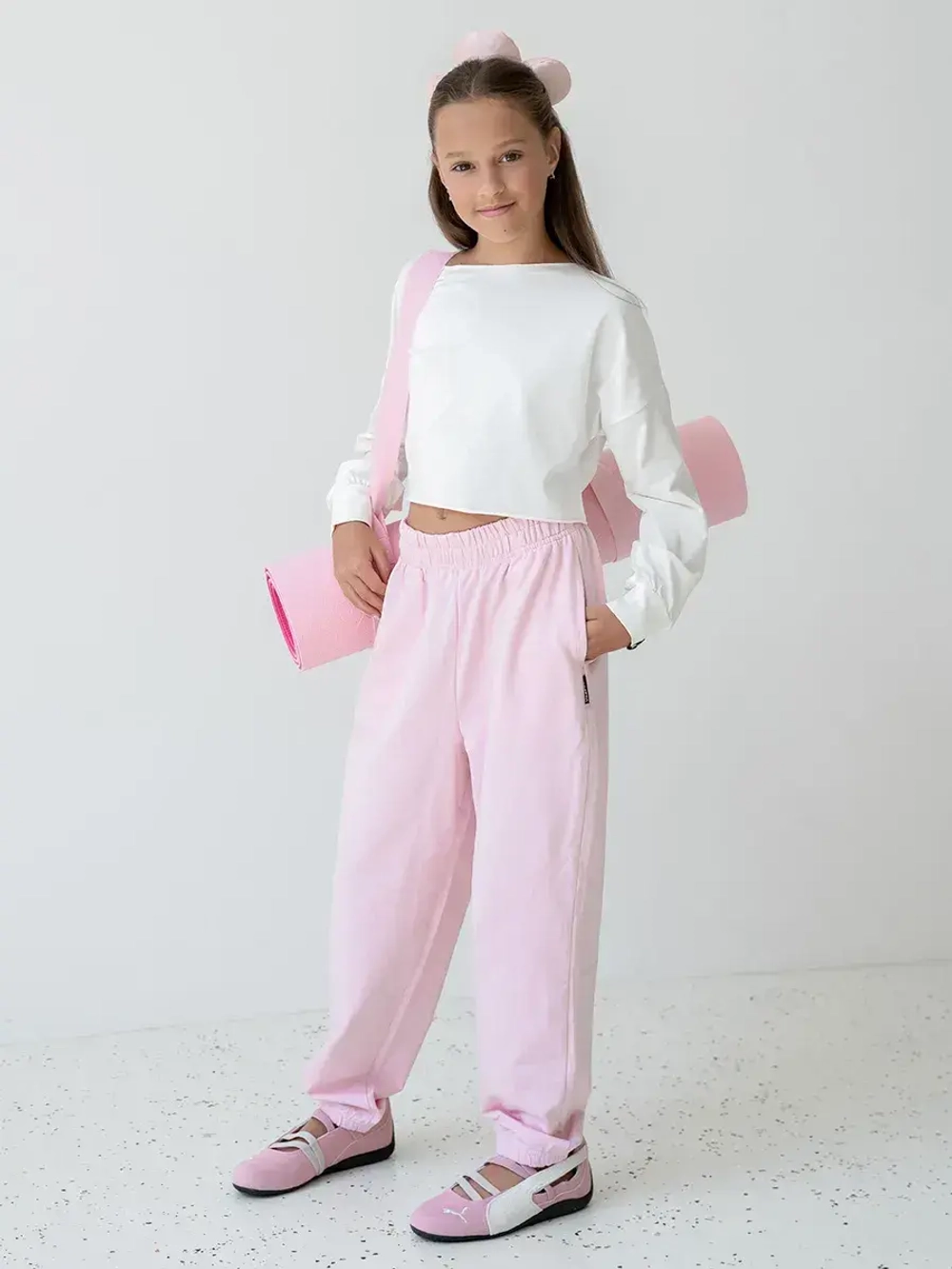 Лонгслив для девочки в школу ,белый