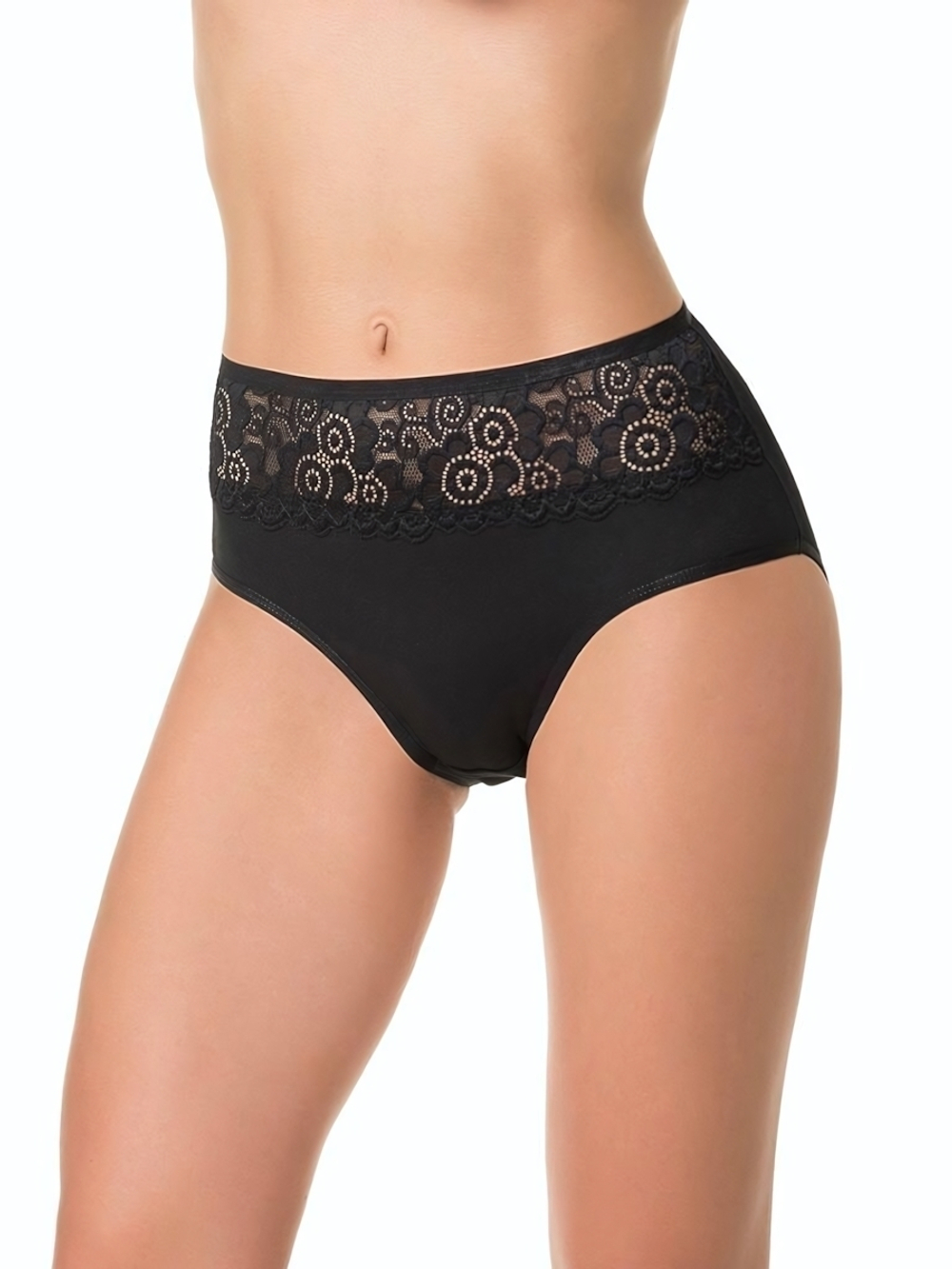 Трусики-слипы с высокой посадкой и кружевом (Размер: 4X) (Цвет: грязно-розовый)