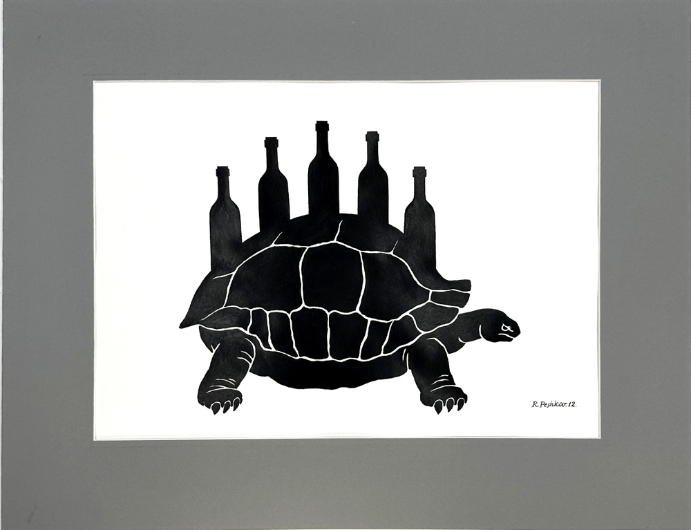 Пешков Р.В. Черепаха. Бумага, тушь. 2012 г.