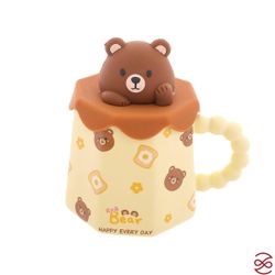Кружка с крышкой и трубочкой Repast Мишка 400 мл, 9,8*12 см