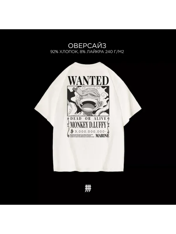 Футболка оверсайз с принтом Lyffy One Piece