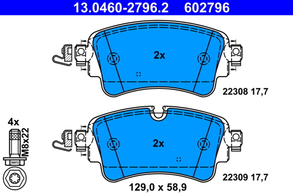 ATE - 13046027962-ATE - Brake Pad Set, disc brake