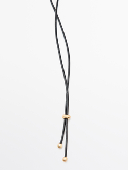 Massimo Dutti Кожаная подвеска, золотой