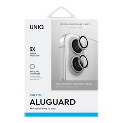 Защитное стекло для камеры Uniq OPTIX AluGuard для iPhone 16/16 Plus (IP6.1-6.7(2024)-ALENSSIL) Silver