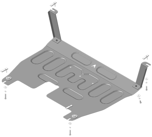 Стандартная Защита картера Двигателя, КПП. 1,5 мм, Сталь. для Hyundai Santa Fe III 2012-2018, Hyundai Santa Fe Premium 2015-2018 АвтоСтандарт.50907