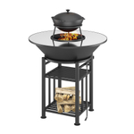 "FANTASTIC GRILL" Везувий Ø 1000 (чаша+подставка+плита+решетка чугунная"СТЕЙК" Ø 450мм+крышка)
