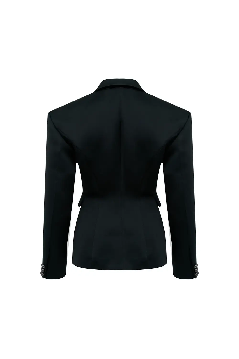 Жакет-смокинг атласный черный