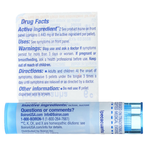 Boiron, Ипекакуана, 6C, от тошноты, прибл. 80 гранул