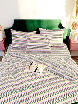 Наволочка комплект 2шт Сказка "Радужная полоска" 50х70 см, перкаль