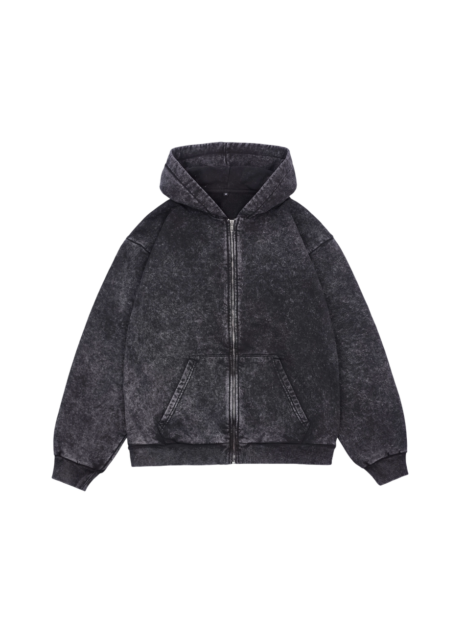 Худи на молнии Garment dyed 380 г