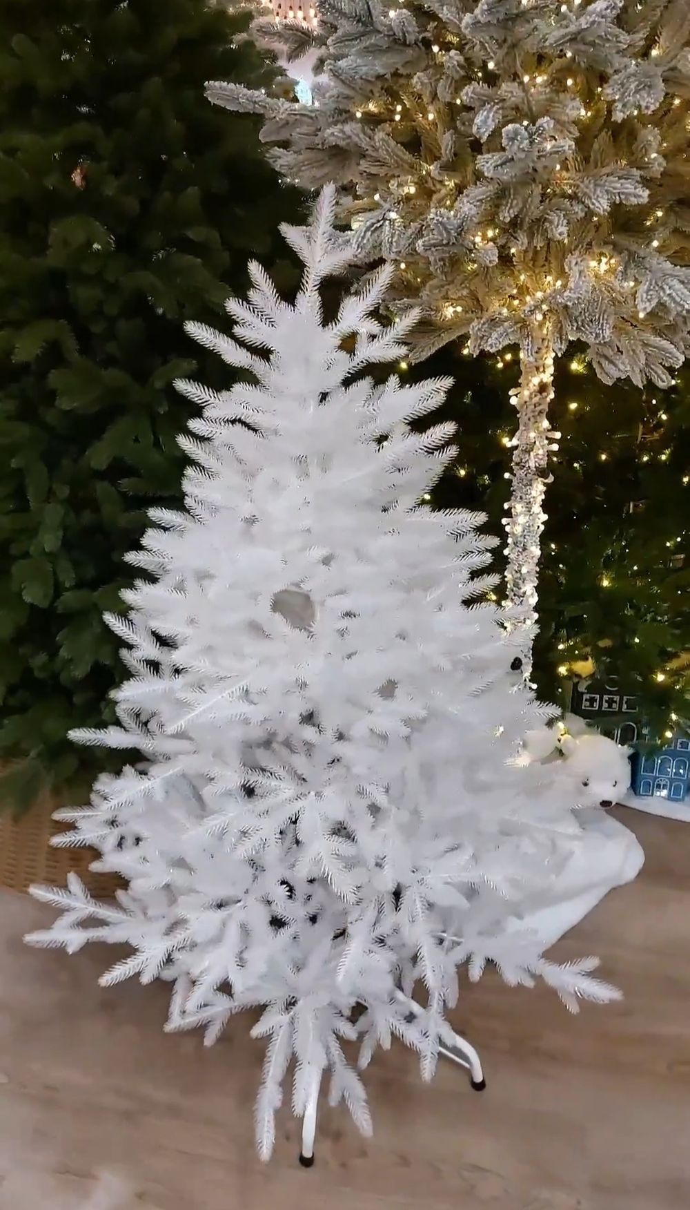 Белая елка «Хрустальная» (Литая хвоя прозрачно-белая) 120 см / 1,2 м