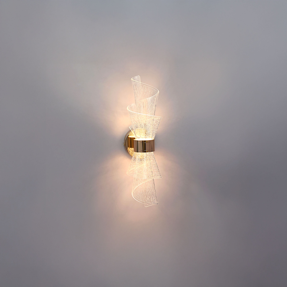 737672 Бра ACRILE 8W LED 1100LM G ЗОЛОТО/ПРОЗРАЧНЫЙ 2700/4200/6400K