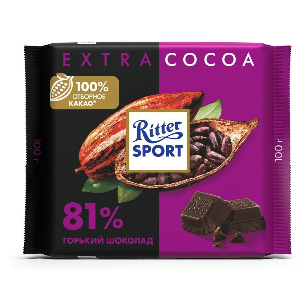 Шоколад горький Ritter Sport 81% 100 г x 4 шт