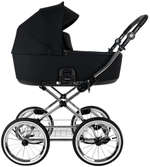 Детская коляска Roan Bass Next Classic d14 2.0 2 в 1 BSNC/95/2 Caviar/Black/руч.Cappuccino